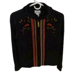 ( 301 ) Breckenridge embroidered black sweater
